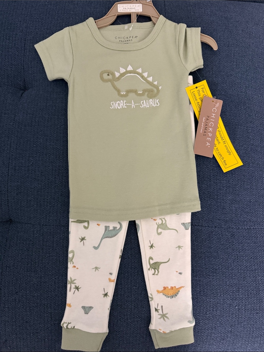 Chickpea Kids Olive 'Snore-a-Saurus' Pajama Set